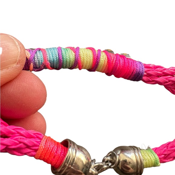 Hot Pink Braided Punk Woven Bracelet - Picture 5 of 6